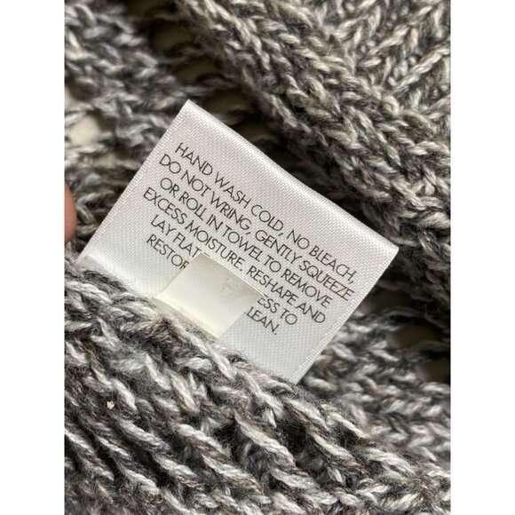 Eileen Fisher Open Knit Cardigan Sweater Size Large Gray Cotton Lightweight - Picture 7 of 16
